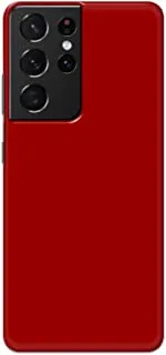 جراب خلفي متين بلون أحمر خالص من خاليس لهاتف Samsung Galaxy S21 Ultra - K208228