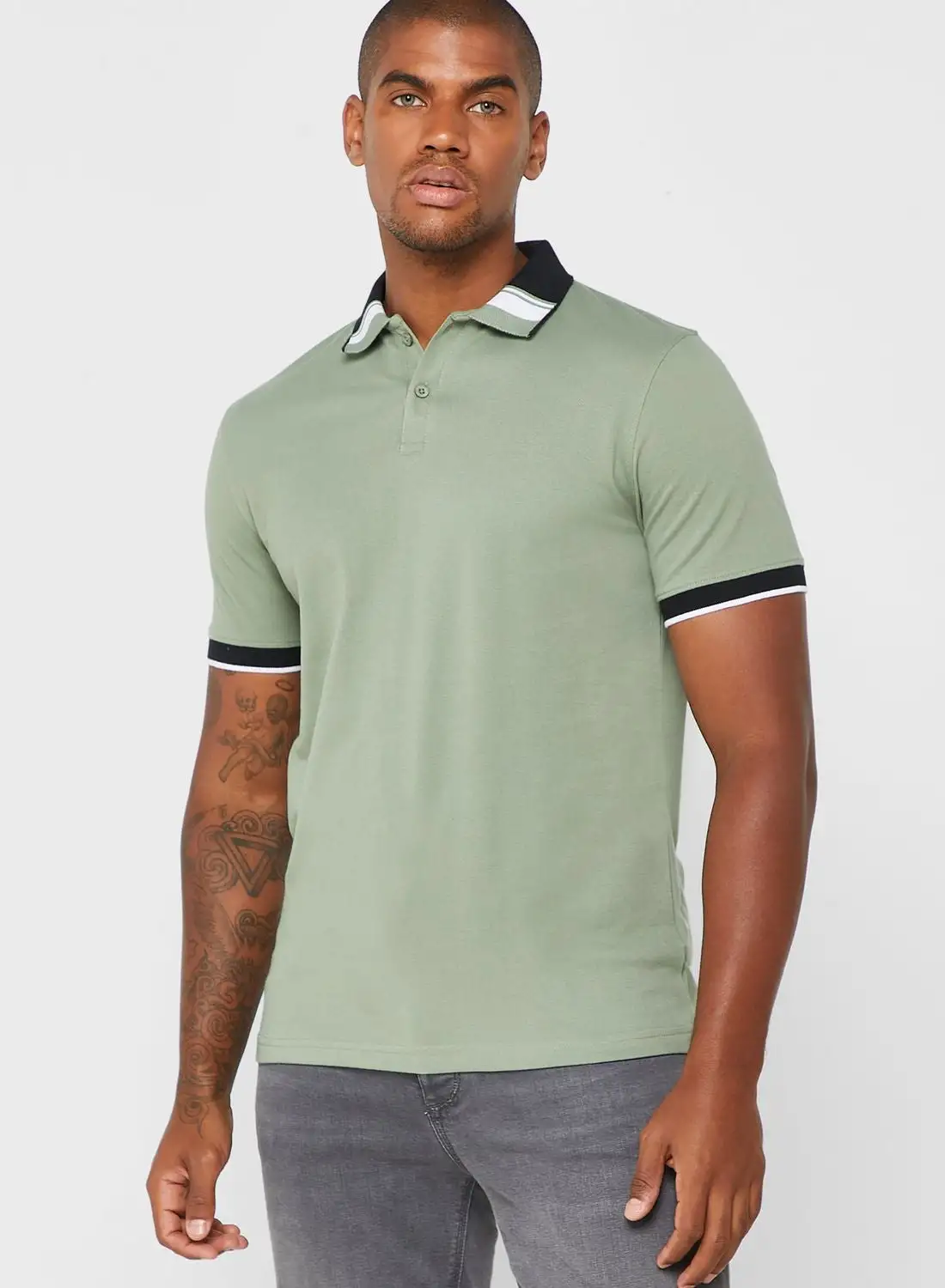 Seventy Five Contrast Collar Polo Shirt