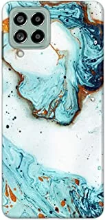 Khaalis Marble Print Blue matte finish designer shell case back cover for Samsung Galaxy M53 5G - K208218