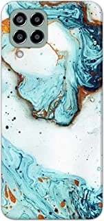 Khaalis Marble Print Blue matte finish designer shell case back cover for Samsung Galaxy M33 5G - K208218