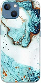 Khaalis Marble Print Blue matte finish designer shell case back cover for Apple iPhone 13 - K208218