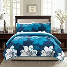 Chic Home Woodside 3 Piece Quilt Set, King, Blue