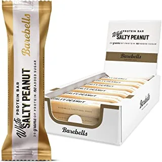 Barebells White Salty Peanut Protein Bars, 20g protein low carb chocolate bars, after workout low calorie snacks 12 x 55g