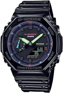 Casio Men Watch G-Shock Digital Analog Black Dial Resin Band GA-2100RGB-1ADR.