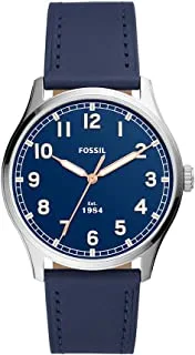 Fossil Dayliner Three-Hand Navy Leather Watch - FS5924