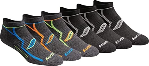 Saucony Men's Multi-Pack Bolt Performance Comfort Fit No-Show Socks