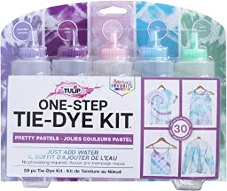 Tulip One-Step Tie-Dye Kit, 5 Color Kit, Make Easy & Vibrant Fabric Designs in Blue, Mint, Blush, Lavender Fabric Dye, Pretty Pastels