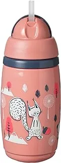 Tommee Tippee Superstar Insulated Straw Cup, Straw Cup for Babies with INTELLIVALVE Leak and Shake-Proof Technology and BACSHIELD Antibacterial Technology, 12m+, 266ml, Pack of 1, Pink