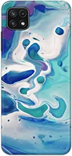 Khaalis Marble Print Blue matte finish designer shell case back cover for Samsung A22 5G - K208223
