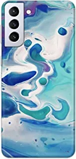 Khaalis Marble Print Blue matte finish designer shell case back cover for Samsung Galaxy S21 Plus - K208223