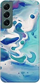 Khaalis Marble Print Blue matte finish designer shell case back cover for Samsung S22 - K208223