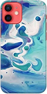 Khaalis Marble Print Blue matte finish designer shell case back cover for Apple iPhone 12 - K208223