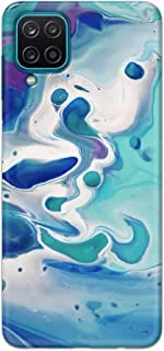 Khaalis Marble Print Blue matte finish designer shell case back cover for Samsung Galaxy A12 - K208223