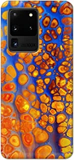 جراب خلفي بطبعة رخامية من خاليس متعدد الألوان بتصميم مطفأ اللمعة لهاتف Samsung Galaxy S20 Ultra - K208221