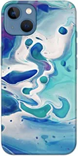 Khaalis Marble Print Blue matte finish designer shell case back cover for Apple iPhone 13 - K208223