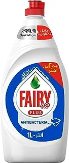 Fairy Plus Antibacterial Dishwashing Liquid Soap With Alternative Power To Bleach, 1L