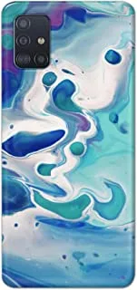 Khaalis Marble Print Blue matte finish designer shell case back cover for Samsung Galaxy A71 - K208223