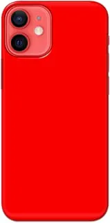جراب خلفي متين بلون أحمر خالص لهاتف Apple iPhone 12 - K208227
