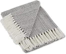 DII Cotton Throw Blanket, Gray, 50x60
