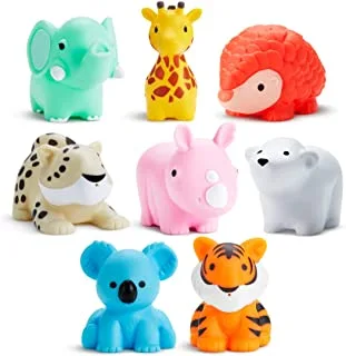Munchkin Wild Animal Baby Bath Toy Squirts 8-Pack, Multicolor