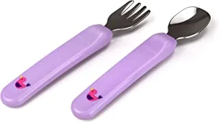 Kidsme Premier Spoon & Fork with Case- for baby girl -(from 12 months and above) Lavender