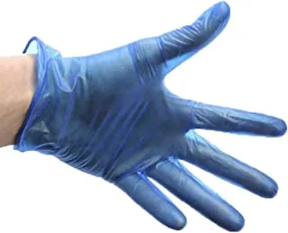 Hotpack Blue Vinyl Gloves Large Powder Free 100 Pieces, 100 Units