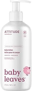 ATTITUDE Natural Baby Body Lotion for Sensitive Skin, EWG Verified, Hypoallergenic, Dermatologist Tested, Frangrance Free, 473 mL