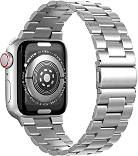 Xing-Ruiyang Solid Stainless Steel Band Compatible with Apple Watch 41mm 40mm 38mm,Metal Replacement Strap for iWatch Series Ultra 8/7/6/5/4/3/2/1/SE,Silver, Wi-Fi