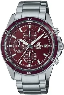 Casio Men Watch Edifice Standard Chronograph Analog Red-Brown Dial Stainless Steel Band EFR-526D-5CVUDF.