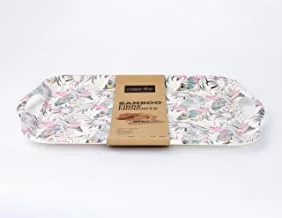 Cuisine Art - FLORENCE - Eco-Friendly Bamboo Fibre Tray Made from Biodegradable Bamboo with Raised Sides and Large Handles for Serving Food and Drinks 36.5x26x1cm