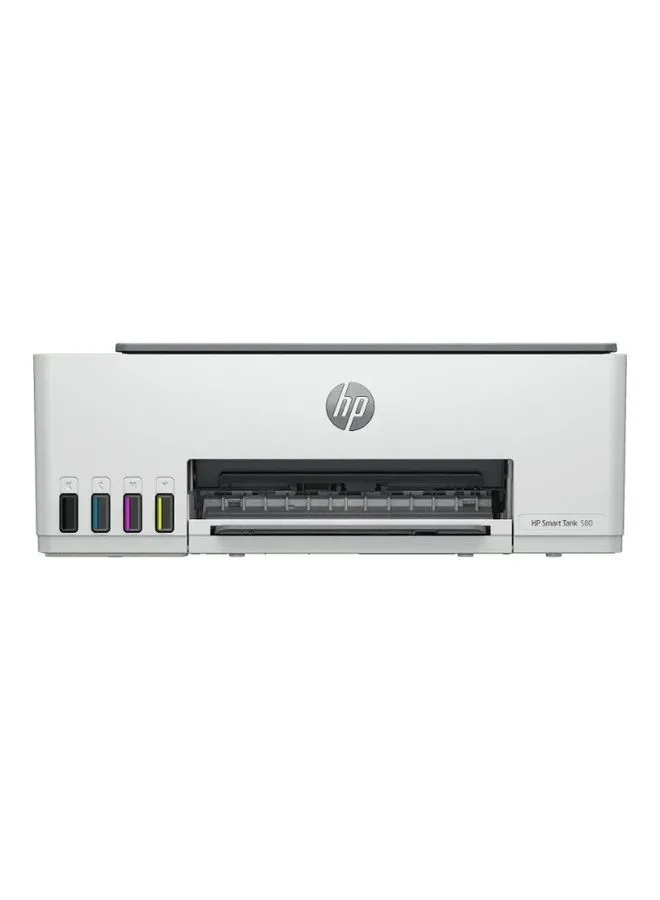 HP HP Smart Tank All-In-One 580 Multi-Function WiFi Color Ink Tank Printer For Print/Scan/Copy with Up To 12000 Black & 6000 Color Pages Of Ink In Box White