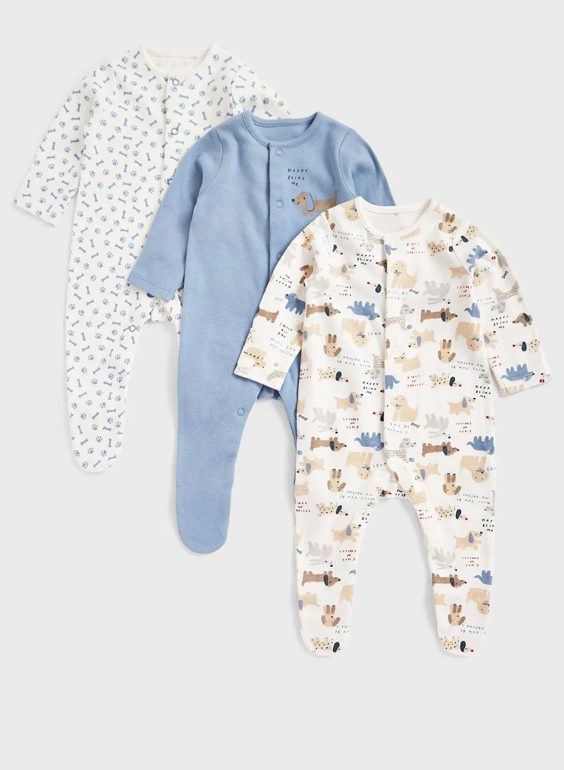 mothercare Infant 3 Pack Assorted Onesies