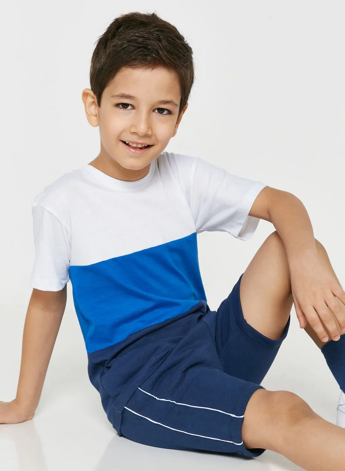 MINOTI Kids Colour Block T-Shirt & Shorts Set