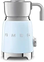 Smeg Mff01Pbuk ، جهاز صنع رغوة الحليب الأوتوماتيكي من ريترو 50 مع 8 وظائف ، جهاز بخار الحليب 500 مل مع رغوة لاتيه ساخنة وباردة ، كابتشينو ، حليب دافئ ، شوكولاتة ساخنة ، أزرق باستيل - ضمان لمدة عامين