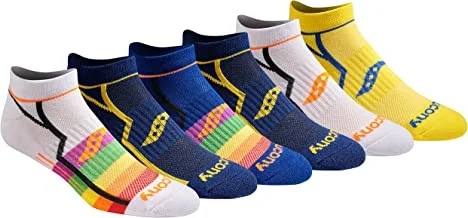 Saucony mens Saucony Men's 6 Pair Performance Comfort Fit No-show Socks Running Socks