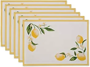 DII Lemon Bliss Tabletop Collection, Placemat Set, 6 Piece