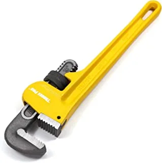 Tradespro 10 Inch Heavy-Duty Pipe Wrench, Adjustable Straight Pipe Plumper Wrench Yellow - 830918
