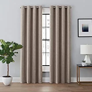 BROOKSTONE Renwick Blackout Thermal Grommet Window Curtains for Bedroom (Single Panel), 50