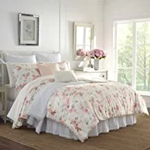 Laura Ashley Home - طقم لحاف توأم ، سرير فاخر مع شام مطابق ، ديكور منزلي أنيق لجميع الفصول (الوستارية الوردي ، التوأم)