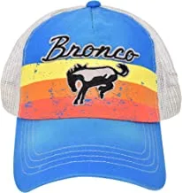Concept One Ford Bronco Embroidered Logo Washed Cotton Adjustable Truck Hat with Curved Brim, Royal Blue, One Size