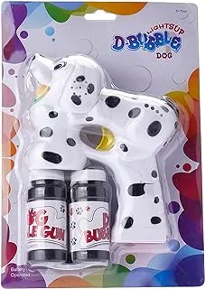 Light Up Battery Operated Dog Bubble Gun for Kids
