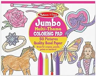 Melissa & Doug Jumbo Coloring Pad Pink 50 Pictures, Multi, 4225, 000772042253