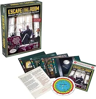 ThinkFun Escape the Room Secret of Dr. Gravely's Retreat - تجربة غرفة الهروب في صندوق لعمر 13 عامًا فما فوق