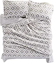 DONETELLA Duvet Cover Set 4 Pcs 100% Cotton Bedding for Single Bed, Reversible Style with Printed Comforter Covers, Hidden Zipper Closure and Corner Holders (King, Beige)