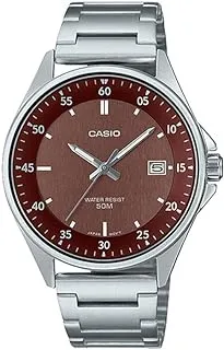 Casio Men Watch Analog Date Display Brown Dial Stainless Steel Band MTP-E705D-5EVDF