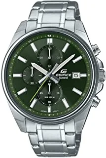 Casio Men Watch Edifice Chronograph Green Dial Stainless Steel Band EFV-610D-3CVUDF