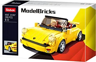 Sluban Model Bricks Series - German Sports Car Building Blocks 290 PCS with 2 Mini Figuers - For Age 8+ Years Old Yellow