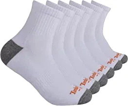 Timberland PRO mens Timberland PRO Men's Performance Quarter Length 1/2 Cushion Socks 6-pack Casual Socks