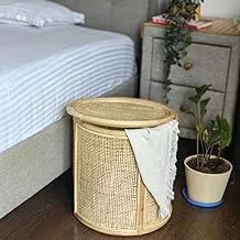 Ayra Ethnic Rattan Woven Laundry Basket with Lid | Versatile Storage Hamper | Basket Storage Ideal for Bathroom, Bedroom, Utility Room | Basket Organizer for Clothes, Toys and Towels (Large)