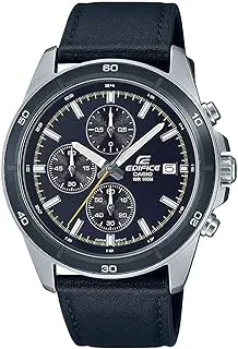 Casio Men Watch Edifice Chronograph Black Dial Date Display Leather Band EFR-526L-2CVUDF